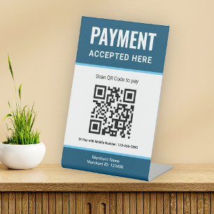 e-Wallet Scan to Pay QR Code Payment Tabletop Sign