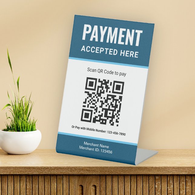 e-Wallet Scan to Pay QR Code Payment Tabletop Sign (Creator Uploaded)
