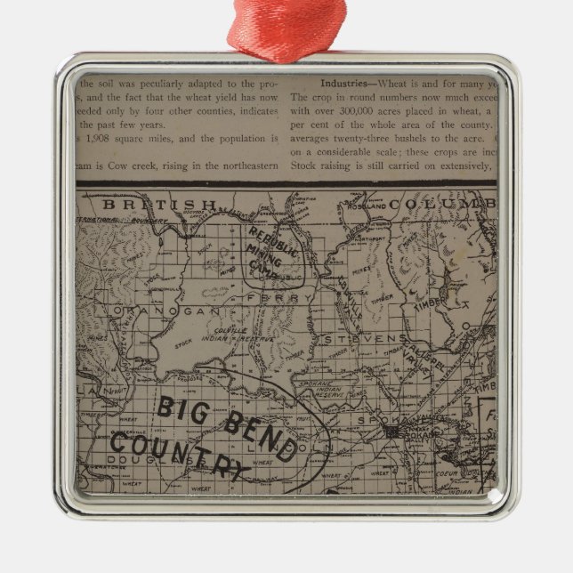 E Washington, N Idaho Metal Ornament (Front)