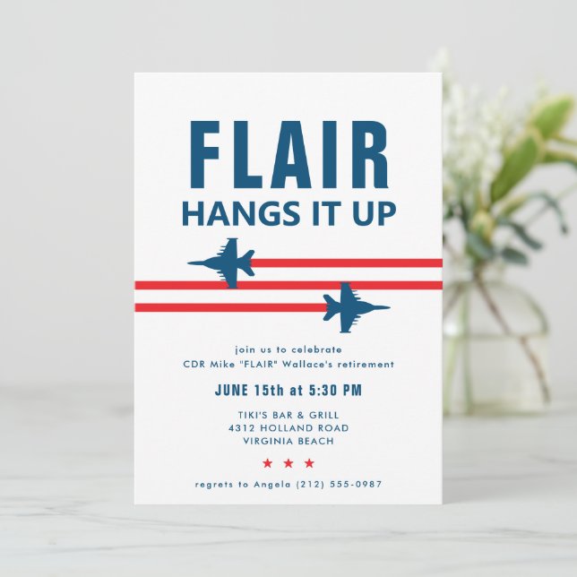 EA-18G Growler Fighter Jet Party Invitation (Standing Front)