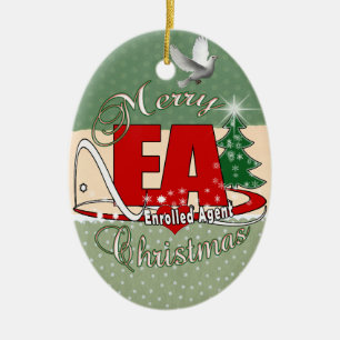 EA CHRISTMAS  Enrolled Agent Ceramic Ornament