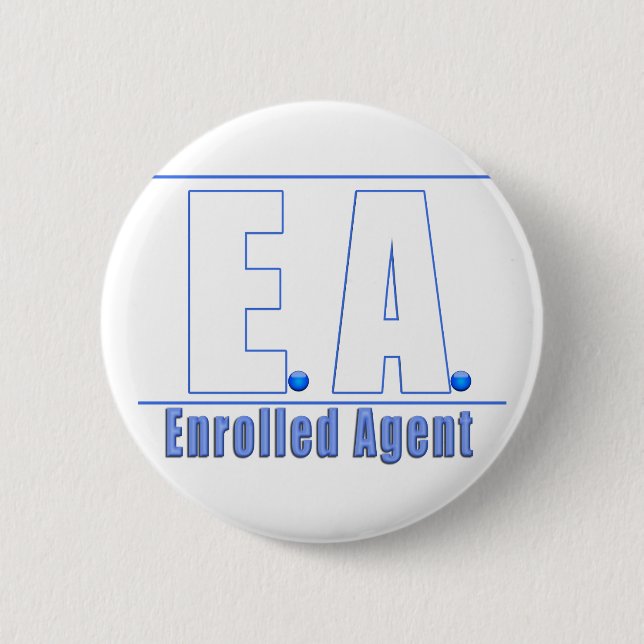 EA LOGO1 ENROLLED AGENT 2 INCH ROUND BUTTON (Front)