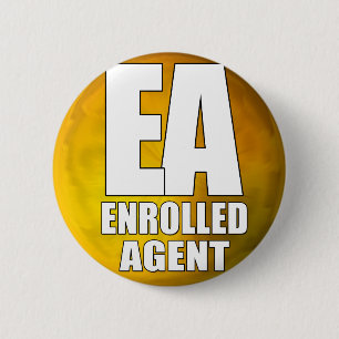 EA LOGO ENROLLED AGENT 2 INCH ROUND BUTTON