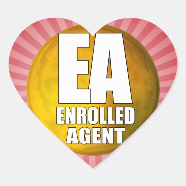 EA LOGO ENROLLED AGENT HEART STICKER (Front)