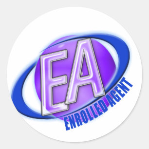EA ORB SWOOSH LOGO - ENROLLED AGENT CLASSIC ROUND STICKER
