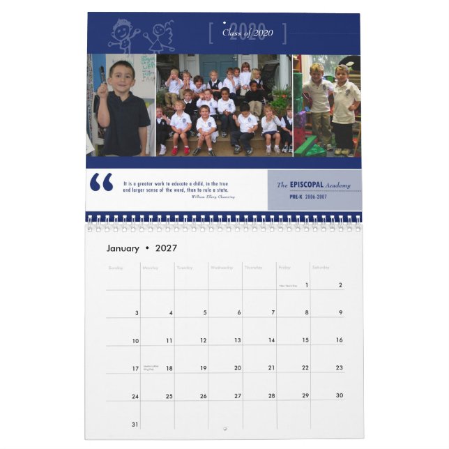 EA Pre-K Calendar (Jan 2027)