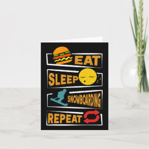 Ea T Sleep Snowboarding Repeat Funny Snowboarding  Card