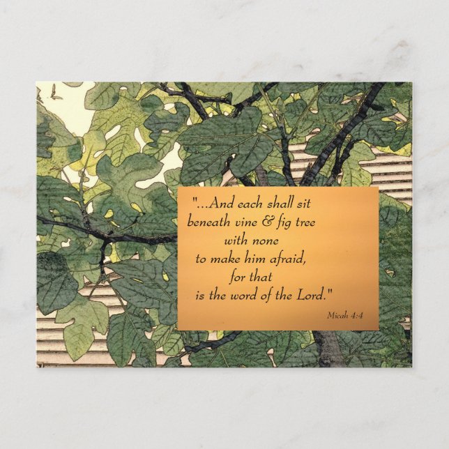 Each Beneath Vine & Fig Tree Postcard (Front)