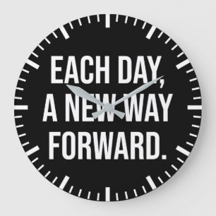 Each Day Forward - Success, Gym, Hustle, Grind Large Clock