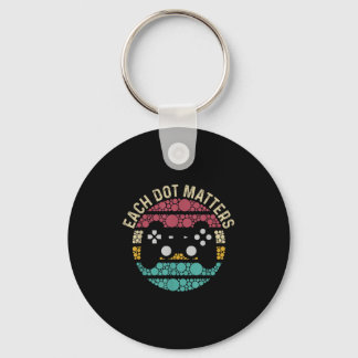 Each Dot S Happy Dot Day Vintage Dot Gamer Kids  Keychain