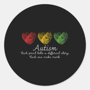 Each Print Tells A Different Story Heart Fingerpri Classic Round Sticker