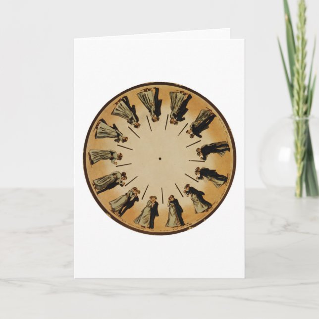 Eadweard Muybridge Couple Waltzing Phenakistoscope Card (Front)