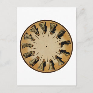 Eadweard Muybridge Couple Waltzing Phenakistoscope Postcard