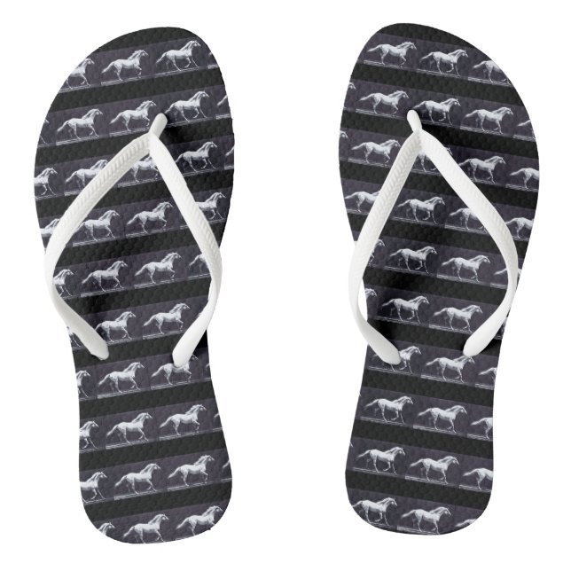 EADWEARD MUYBRIDGE: White Horse Trotting Thongs (Footbed)