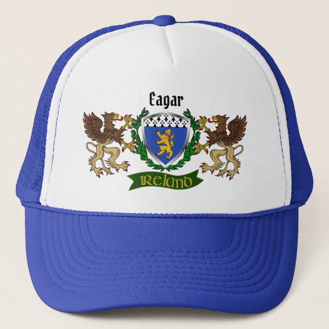 Eagar Irish Shield Personalized  Trucker Hat (Front)