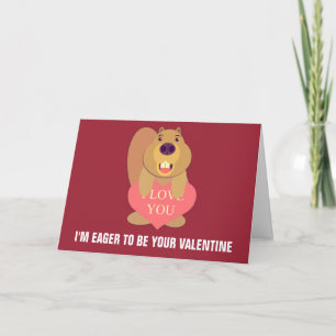 Eager Beaver Valentine Holiday Card