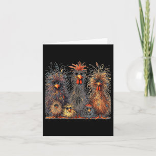 Eagerlys Colourful Funny Chicken Art  Card
