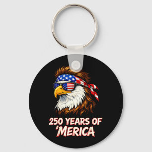 Eagle 250 Years of Merica 4th of July USA 250 Keychain