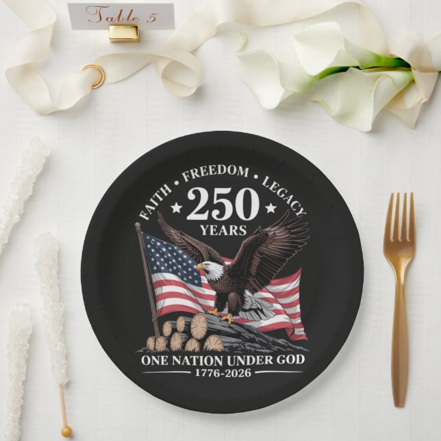 Eagle 250th Anniversary USA Paper Plate (Wedding)