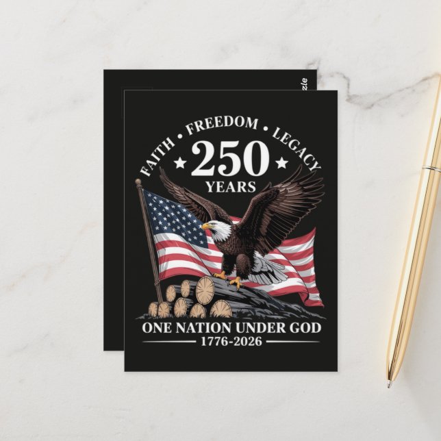 Eagle 250th Anniversary USA Postcard (Front/Back In Situ)