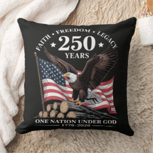 Eagle 250th Anniversary USA Throw Pillow
