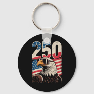 Eagle 250th Birthday Retro Independence Day _5 Keychain