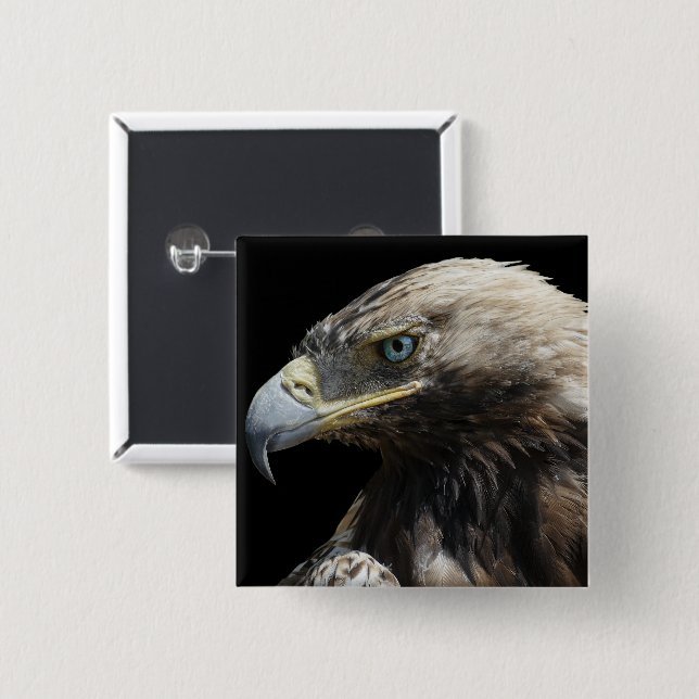 Eagle 2 Inch Square Button (Front & Back)