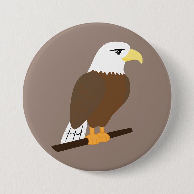 Eagle 3 Inch Round Button (Front)