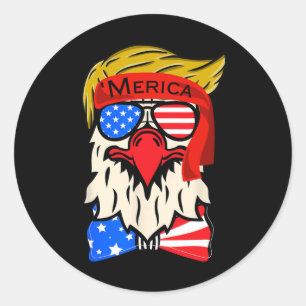 Eagle 4th Of July Independence Day American Freedo Classic Round Sticker