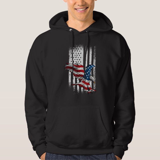 Eagle 4th Of July Independence Day Patriotic Ameri Hoodie (Front)