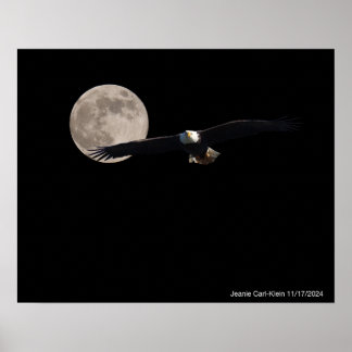 Eagle across the moon poster