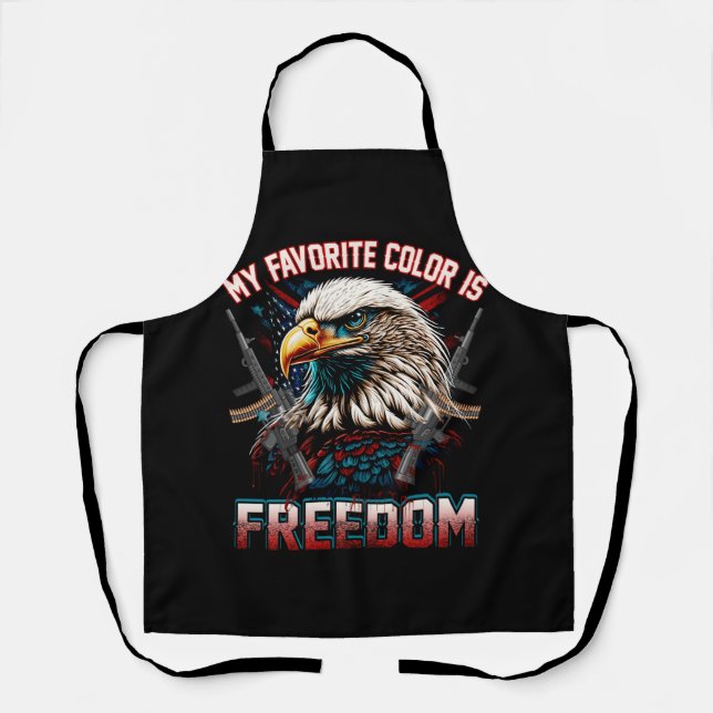 Eagle American Flag My Favourite Colour Is Freedom Apron (Front)