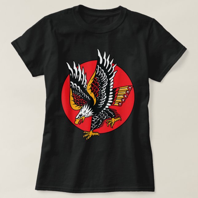 Eagle American Traditional Tattoo Ink Old School F T-Shirt (Design Front)