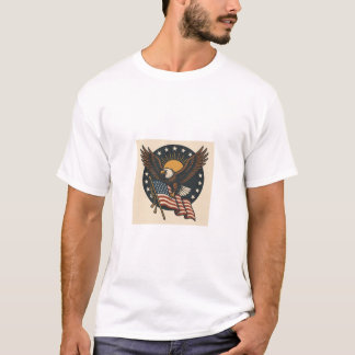 Eagle and American Flag for Independence Day T-Shirt