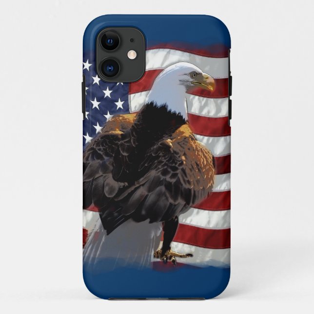 Eagle and American Flag for the Patriot Case-Mate iPhone Case (Back)