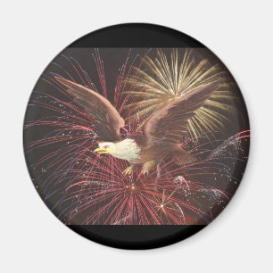 Eagle and Fireworks Magnet
