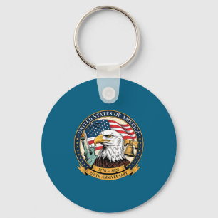 Eagle And Flag 1776-2026 250th Birthday America  Keychain