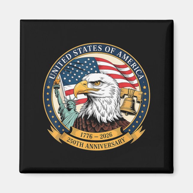 Eagle And Flag 1776-2026 250th Birthday America  Magnet (Front)