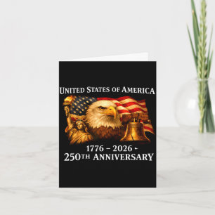 Eagle and flag 250 years 1776-2026 250th birthday card
