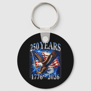 Eagle and Flag 250 Years 1776-2026 250th Birthday Keychain