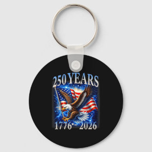 Eagle and flag 250 years 1776-2026 250th birthday keychain