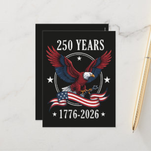 Eagle And Flag 250 Years 1776-2026 250th Holiday Postcard