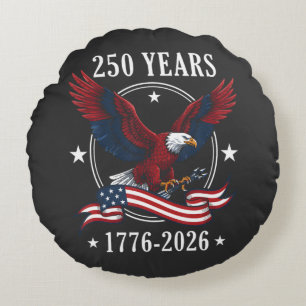 Eagle And Flag 250 Years 1776-2026 250th Round Pillow