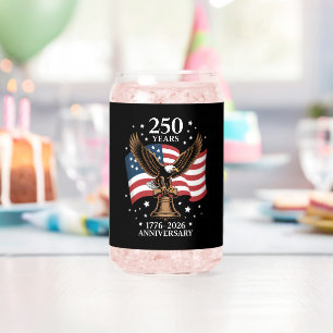 Eagle and Flag 250 Years of America 1776-2026 Can Glass