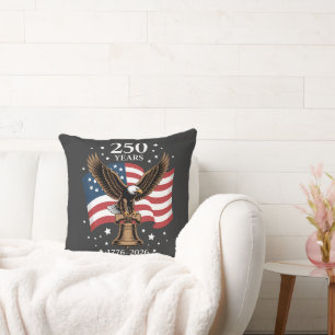 Eagle and Flag 250 Years of America 1776-2026 Throw Pillow