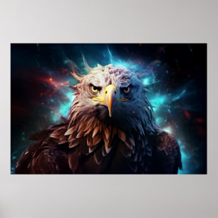 Eagle Animal Bird Majestic Wilderness Surrealist Poster