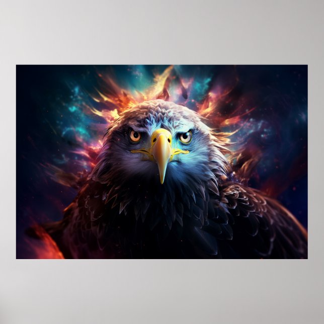 Eagle Animal Bird Majestic Wilderness Surrealist Poster (Front)