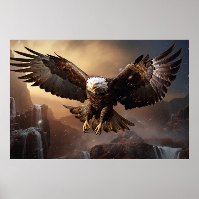 Eagle Animal Bird Wildlife Wilderness Colourful Ar Poster (Front)