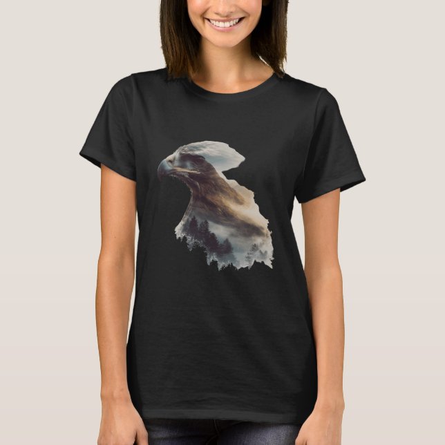 Eagle Animal Lover Artwork Wildlife Forest Graphic T-Shirt (Front)