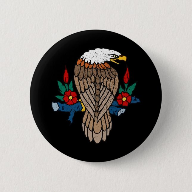 Eagle Art 2 Inch Round Button (Front)